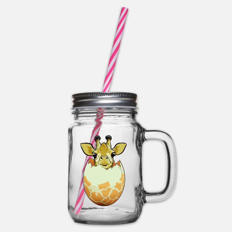 Giraffenschlüpf - Henkelglas mit Schraubdeckel - Klar