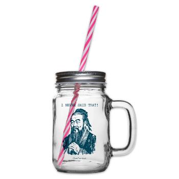 I never said that - Confucius - Glass jar with handle and screw cap - clear - Right
