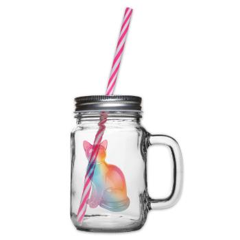 Regenbogenkatze Prisma - Henkelglas mit Schraubdeckel - Klar - Rechts
