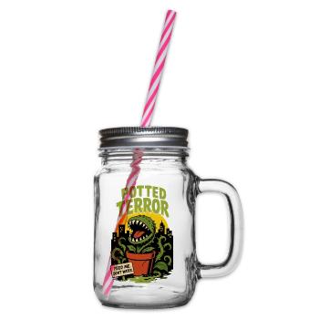 Potted Terror – Feed Me Don’t Water Pflanzenmonste - Henkelglas mit Schraubdeckel - Klar - Rechts