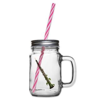 Botanische Reben-Oboe - Henkelglas mit Schraubdeckel - Klar - Rechts