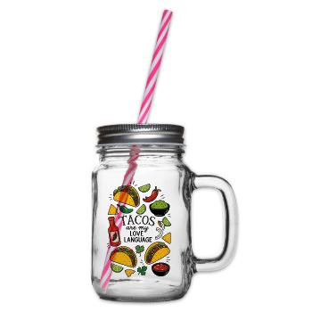 Tacos Are My Love Language - Henkelglas mit Schraubdeckel - Klar - Rechts