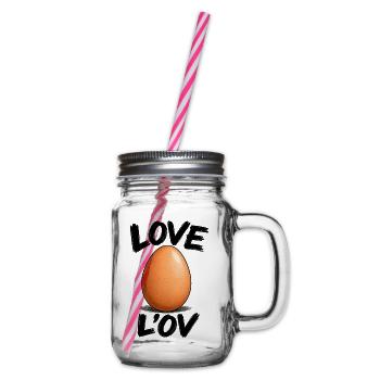 Liebe zum Ei - Henkelglas mit Schraubdeckel - Klar - Rechts