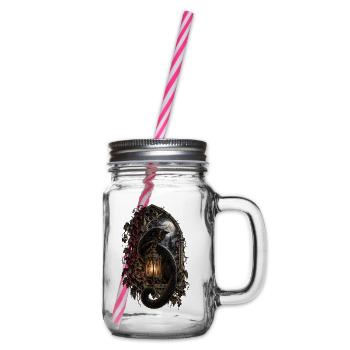 Mondbeschienene gotische Katzenlaterne - Henkelglas mit Schraubdeckel - Klar - Rechts