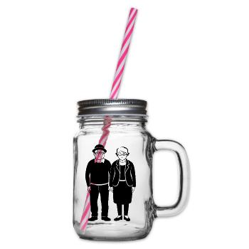 Älteres Ehepaar - Henkelglas mit Schraubdeckel - Klar - Rechts