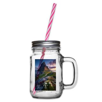 Coastal Peak mit Wildblumen - Henkelglas mit Schraubdeckel - Klar - Rechts