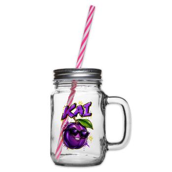 KAI Plum Graffiti Sonnenbrillen-Design - Henkelglas mit Schraubdeckel - Klar - Rechts