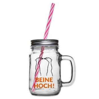 Motivation Beine Hoch - Henkelglas mit Schraubdeckel - Klar - Rechts