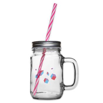 Cube - Glass jar with handle and screw cap - clear - Right