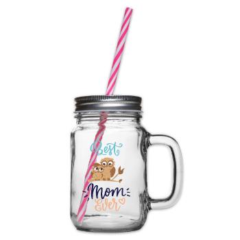 Best mom ever - Henkelglas mit Schraubdeckel - Klar - Rechts