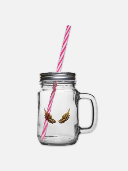 Flügel - Henkelglas mit Schraubdeckel - Klar