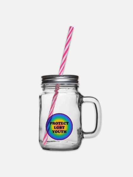 LGBT-Jugendliche schützen - Henkelglas mit Schraubdeckel - Klar