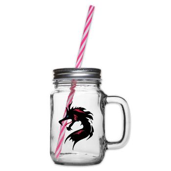 ❤️👄🐉Cool Dragon Head-I Love Dragon- 龍 - Bocal à boisson - transparent - Droite