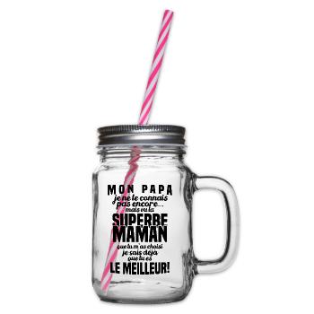 Annonce grossesse Cadeau Futur Papa Future Maman - Bocal à boisson - transparent - Droite