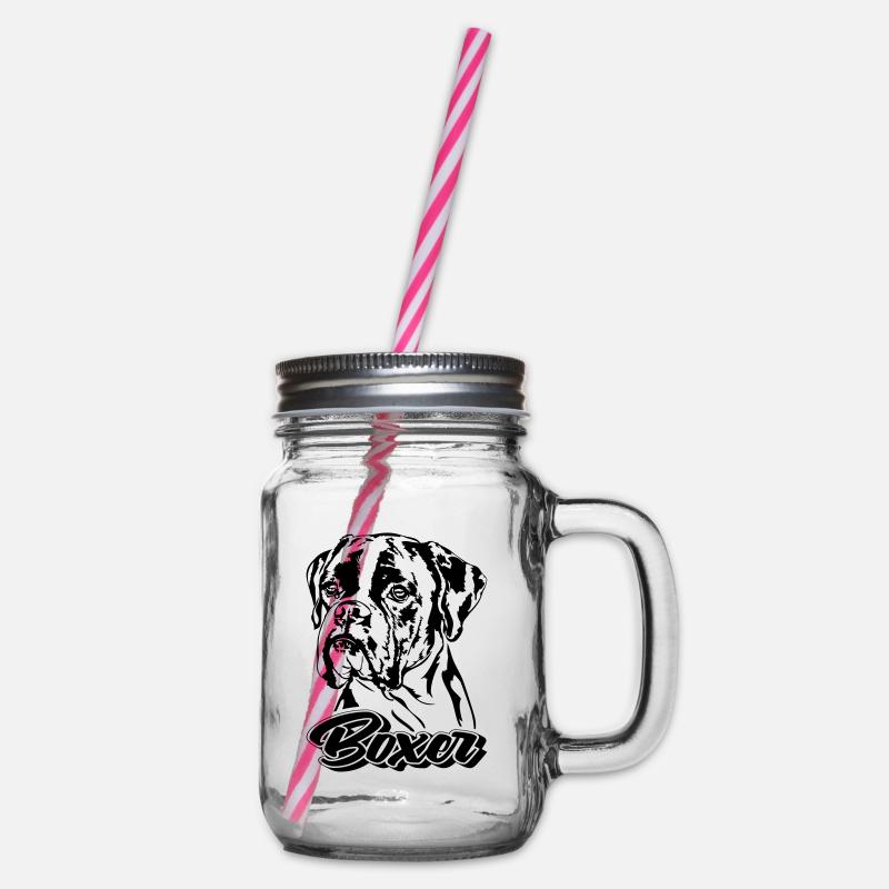 BOXER chien portrait chien chiens Wilsigns - Bocal à boisson - transparent
