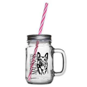 Belgian Shepherd Dog Malinois Portrait Wilsigns - Henkelglas mit Schraubdeckel - Klar - Rechts