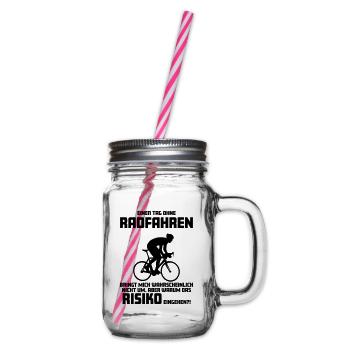 Rennrad Tshirt I Fahrradfahren Triathlon Training - Henkelglas mit Schraubdeckel - Klar - Rechts