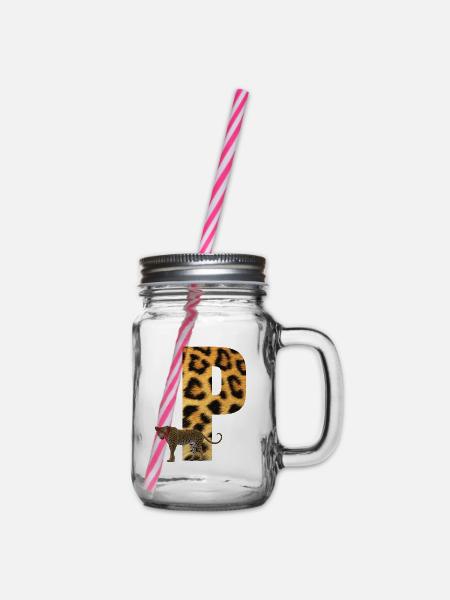 leopard p - Henkelglas mit Schraubdeckel - Klar