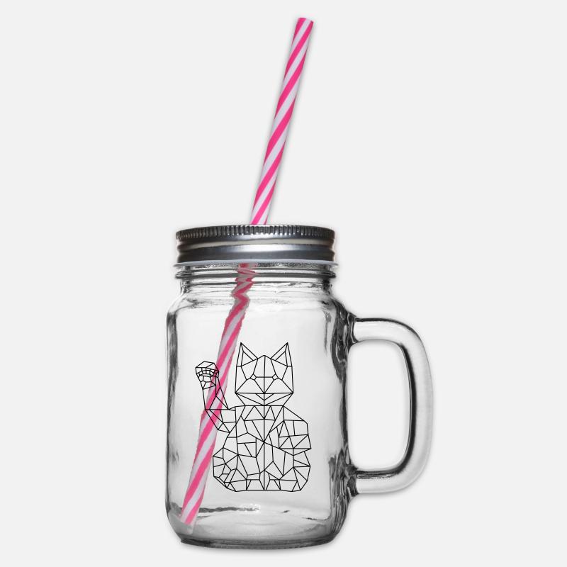 Chat de fortune Maneki-neko Polygone - Bocal à boisson - transparent