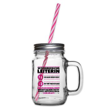 Wohnbereichsleiterin WBL Beste Lustig Spruch - Henkelglas mit Schraubdeckel - Klar - Rechts