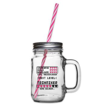 angehende Techniker vor Ausbildung Beginn Start - Henkelglas mit Schraubdeckel - Klar - Rechts