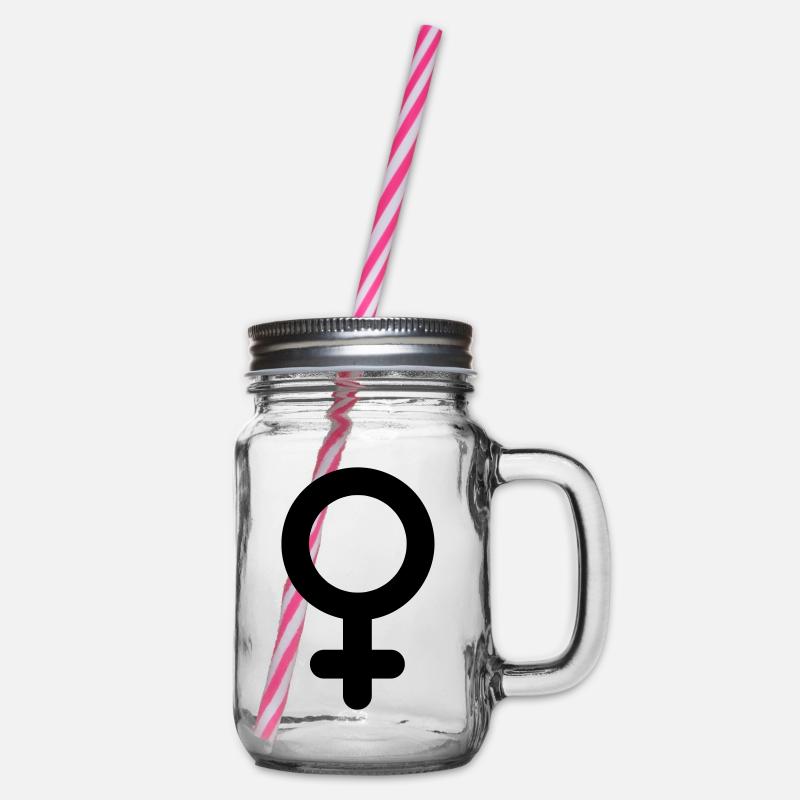 frauensymbol - Henkelglas mit Schraubdeckel - Klar