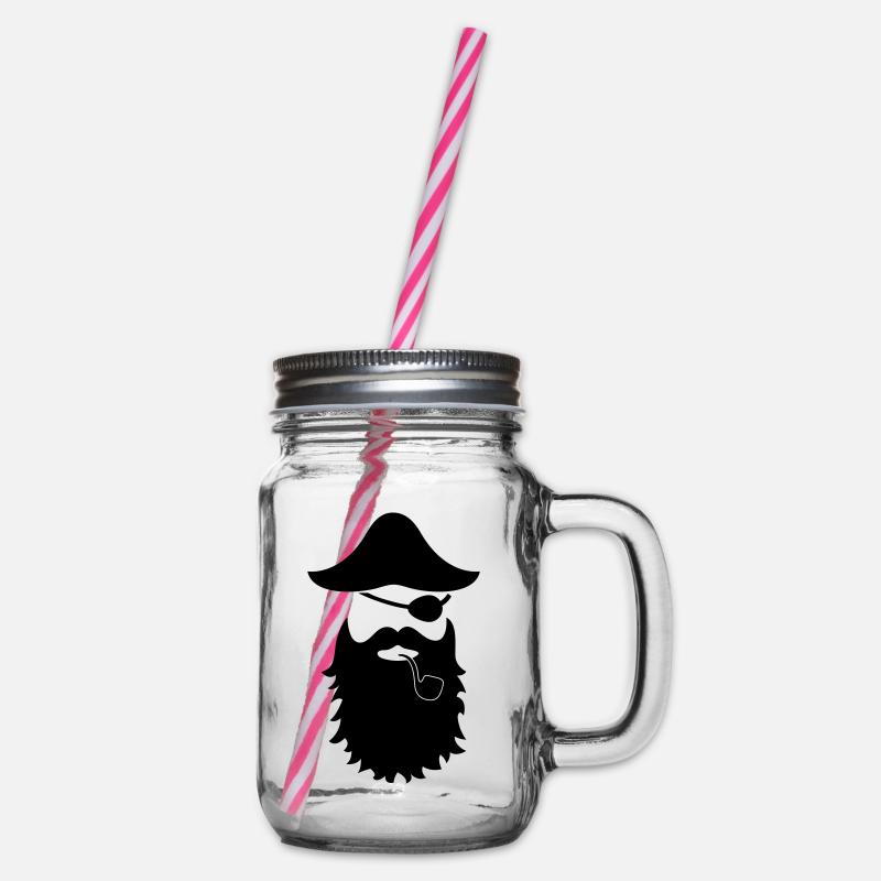 Pfeifenpirat - Henkelglas mit Schraubdeckel - Klar