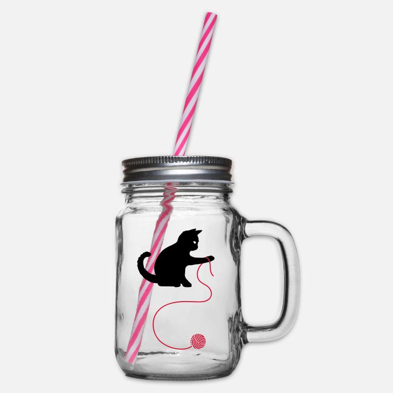 Katze - Henkelglas mit Schraubdeckel - Klar