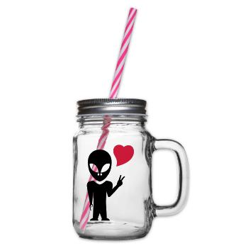 alien_love - Henkelglas mit Schraubdeckel - Klar - Rechts
