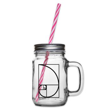Fibonacci Kurve goldener Schnitt Art - Henkelglas mit Schraubdeckel - Klar - Rechts
