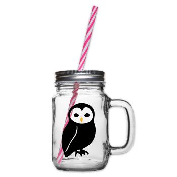 Owl - Glass jar with handle and screw cap - clear - Right