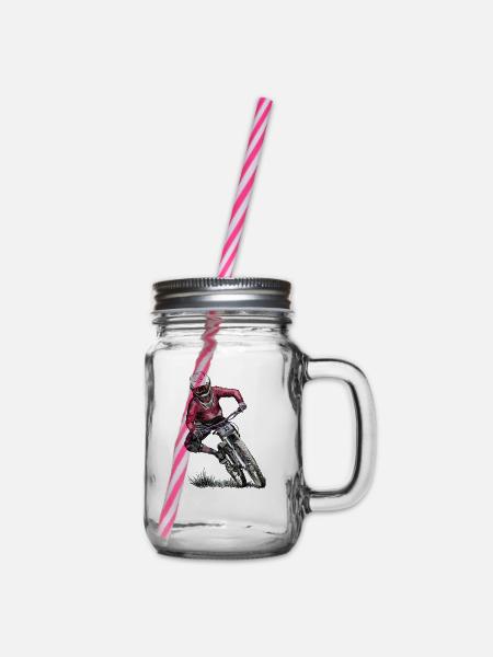 Mountainbike - Henkelglas mit Schraubdeckel - Klar
