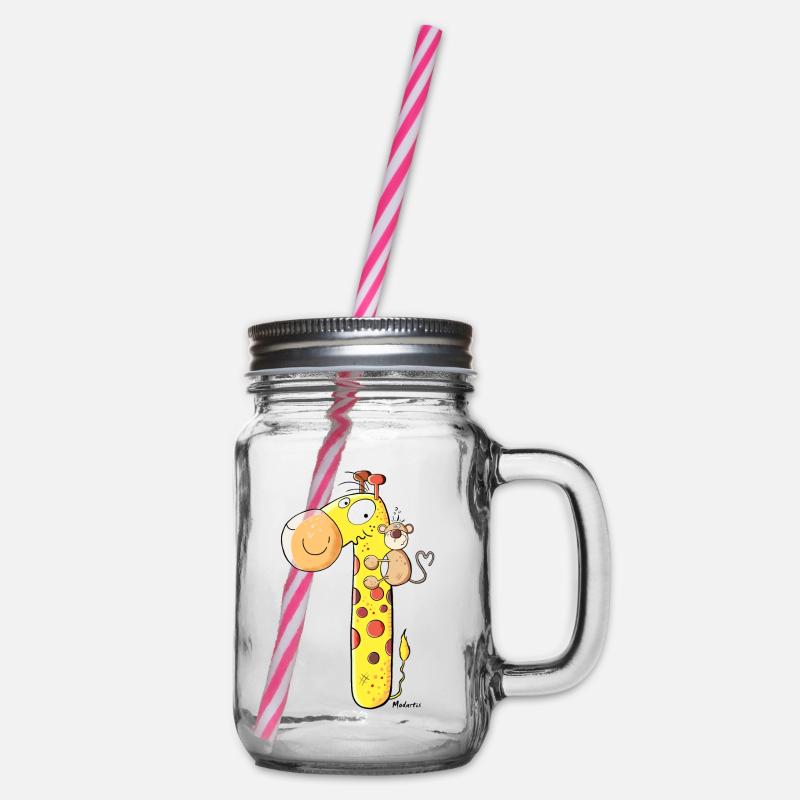 Singe sur Giraffe - Bocal à boisson - transparent
