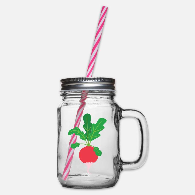 Radieschen - Henkelglas mit Schraubdeckel - Klar