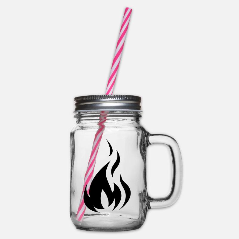 Flame Black - Henkelglas mit Schraubdeckel - Klar