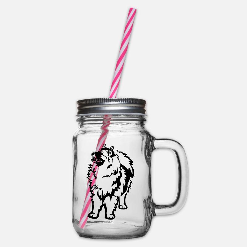 Wolfsspitz - Henkelglas mit Schraubdeckel - Klar