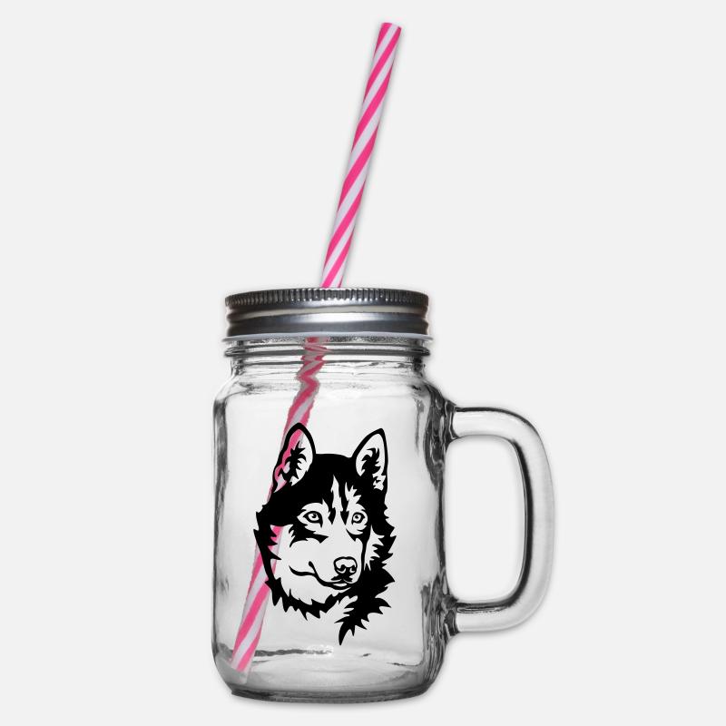 Tête de Husky - Bocal à boisson - transparent