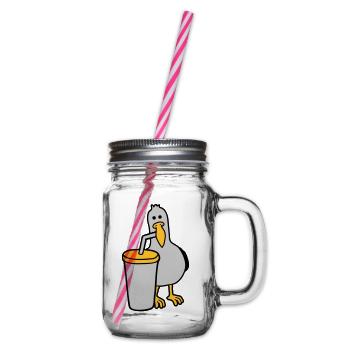 Seagull drinks cola drink - Glass jar with handle and screw cap - clear - Right