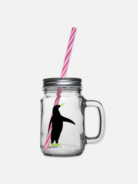 pinguin - Henkelglas mit Schraubdeckel - Klar