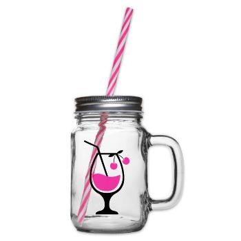 Cocktail 01 - Glass jar with handle and screw cap - clear - Right