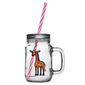 Giraffe Halloween Animal - Glass jar with handle and screw cap - clear - Right