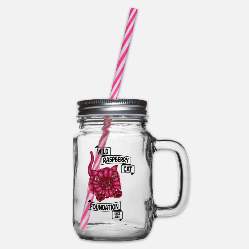 Raspberry die Katze - Henkelglas mit Schraubdeckel - Klar