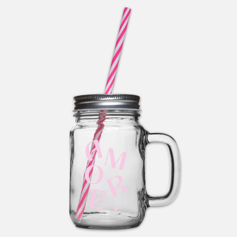 Conception de texte Pink Amore - Bocal à boisson - transparent