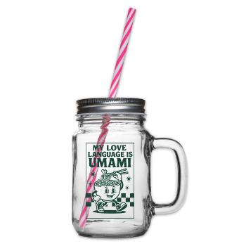 Umami ist Liebe | Ramen Nudeln - Henkelglas mit Schraubdeckel - Klar - Rechts