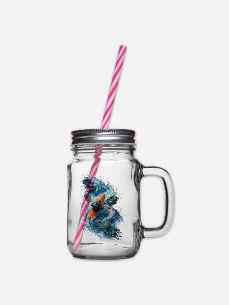 Schnellkajakfahren auf blauem Wasser - Henkelglas mit Schraubdeckel - Klar