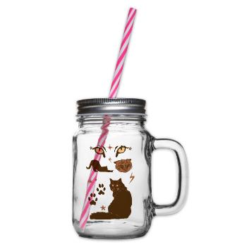 BRUNE KATZEN - Henkelglas mit Schraubdeckel - Klar - Rechts