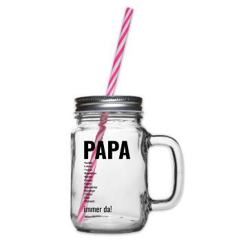 Papa, Vater, Dad, Daddy, Väter, Vatertag besterdad - Henkelglas mit Schraubdeckel - Klar - Rechts