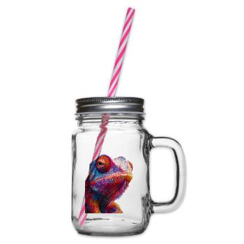 Chameleon - Glass jar with handle and screw cap - clear - Right