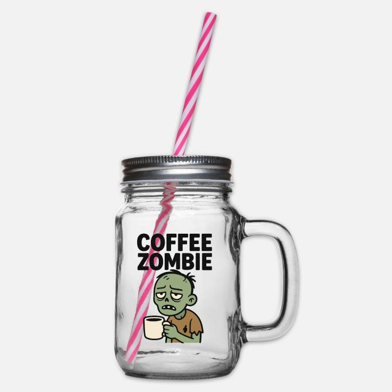 Kaffee Zombie - Henkelglas mit Schraubdeckel - Klar