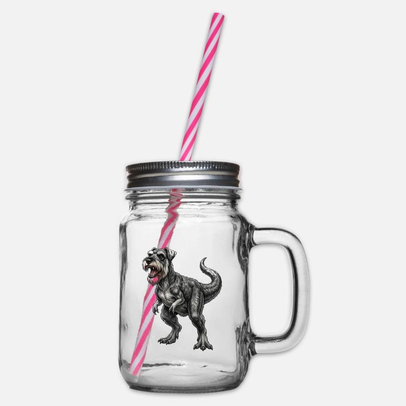 Schnauzer T - REX - Henkelglas mit Schraubdeckel - Klar